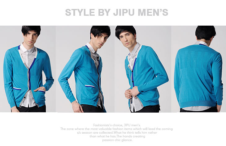 积普JIPU <em>毛衣外套</em>v领 开衫针织衫 <em>男毛衣</em> <em>短款</em>