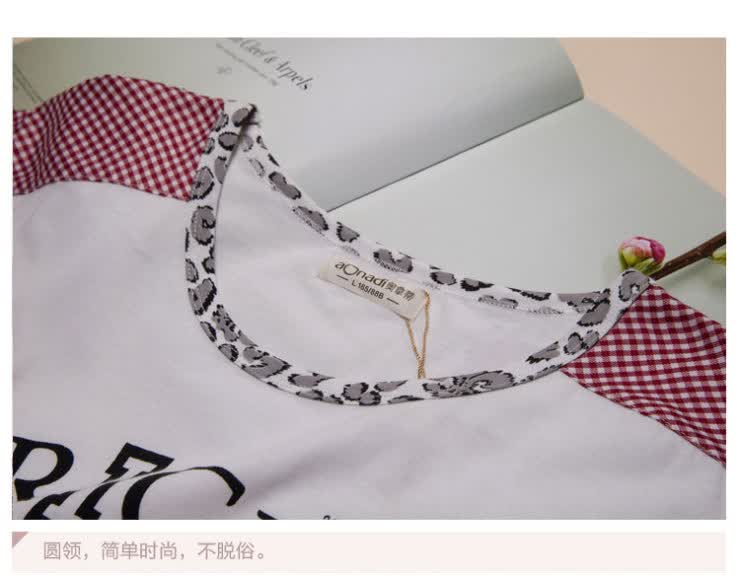 奥拿蒂 夏款 女士 <em>卡通豹点</em>小熊 针织纯棉 短袖