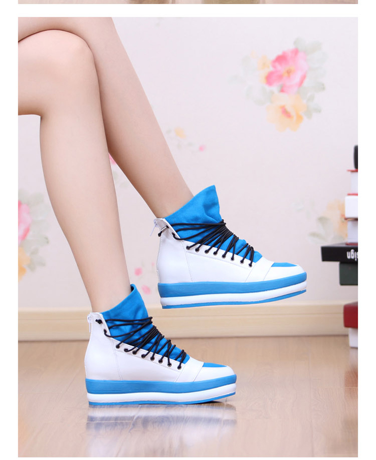 Rdda潮鞋女生松糕帆布鞋 交叉鞋带 中帮 厚底