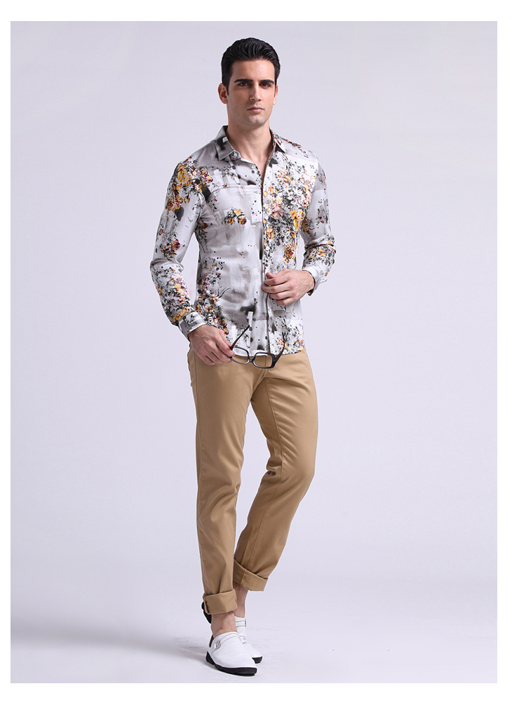 意大利DC罗马典型新款 夏天男装时尚花色长袖