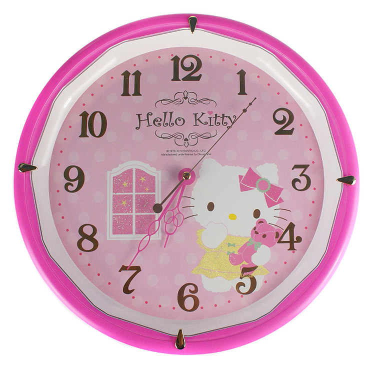 Hello Kitty凯蒂猫可爱粉红儿童挂钟客厅卧室挂