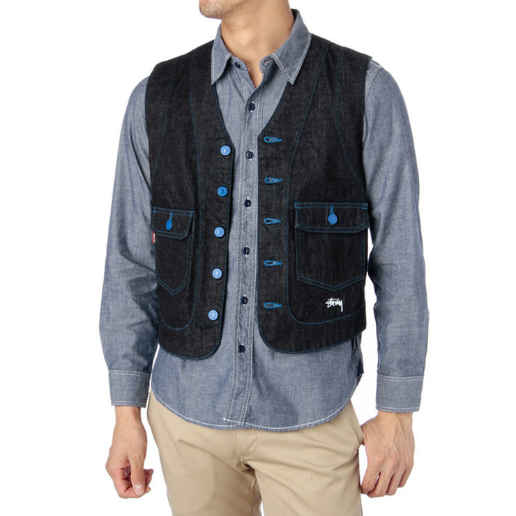 Levi's 李维斯 X Stussy 联名款男士牛仔马甲在