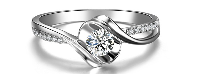 佐卡伊白18K金钻戒半克拉 钻石 戒指效果 结婚