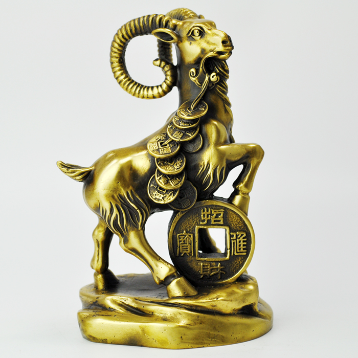 铜欣祥 纯铜 羊 摆件 开光 金钱羊 铜工艺品 羊 礼