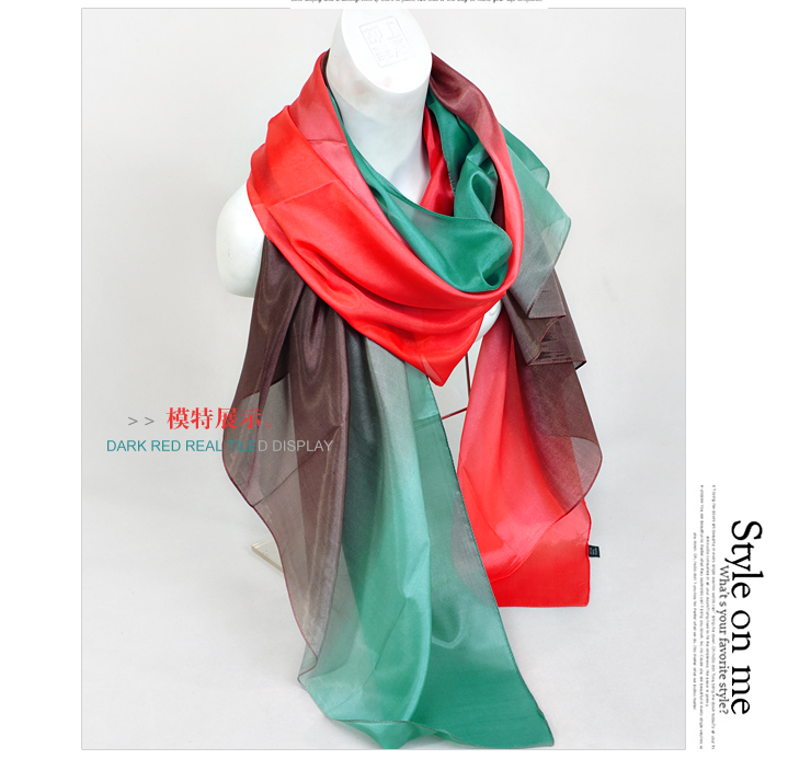 上海故事渐变色超大尺寸仿真丝长巾在京东商城