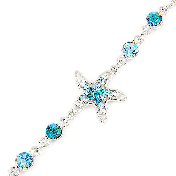 amorousky 闪亮星星手链配银色及蓝色奥地利水