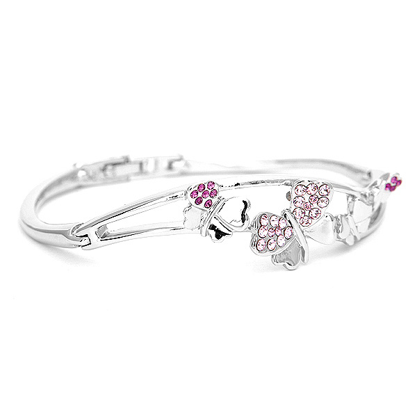 Glamorousky 可爱蝴蝶手镯配紫色奥地利水晶 