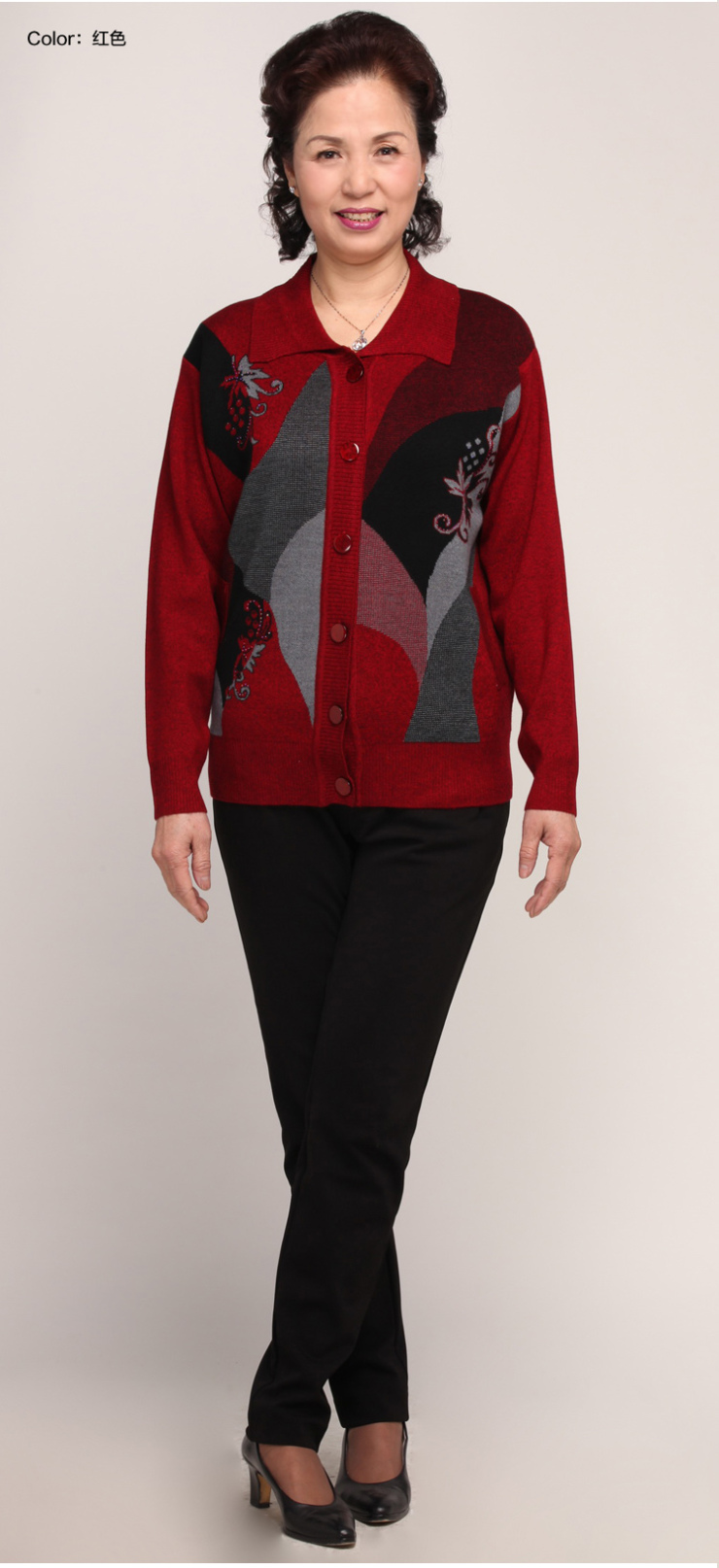 芯羊春季新款中老年<em>女装开衫</em>外套妈妈装时尚翻