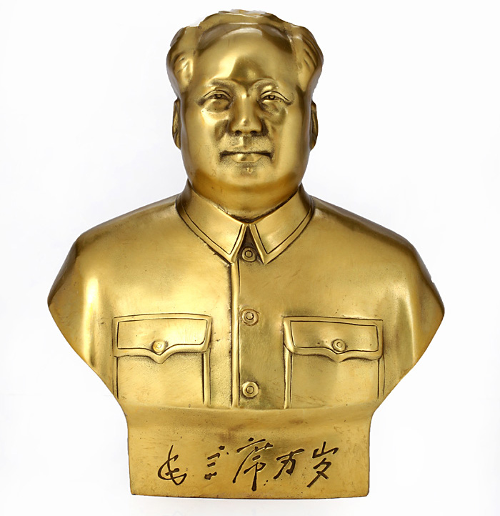 吉善缘  人物摆件商务礼品开业送礼毛主席半身像铜像工艺品家居摆设0315 黄铜