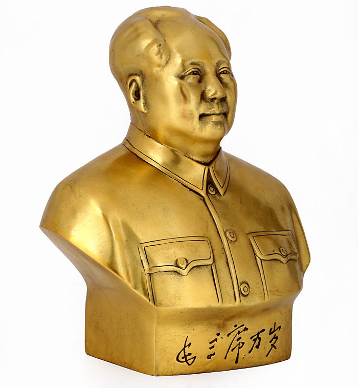吉善缘  人物摆件商务礼品开业送礼毛主席半身像铜像工艺品家居摆设0315 黄铜