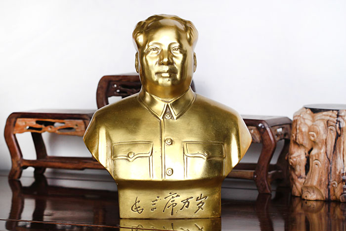 吉善缘  人物摆件商务礼品开业送礼毛主席半身像铜像工艺品家居摆设0315 黄铜