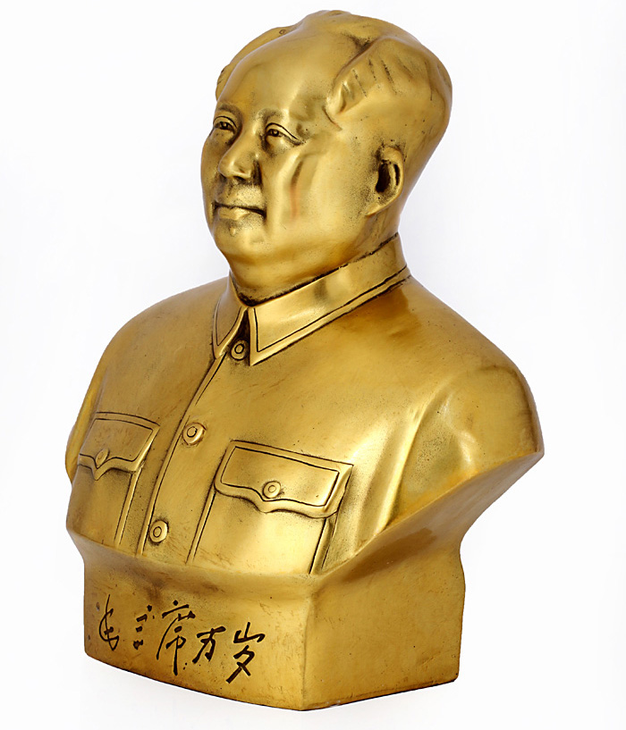 吉善缘  人物摆件商务礼品开业送礼毛主席半身像铜像工艺品家居摆设0315 黄铜