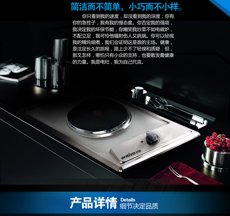 亿田(entive)DZ307台嵌双用 单眼电灶 价格,亿田