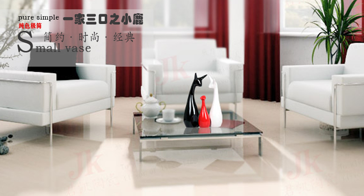 
                                        兰诗(Lautee) 三口之家鹿陶瓷工艺品摆件 家居装饰摆饰结婚礼品                 