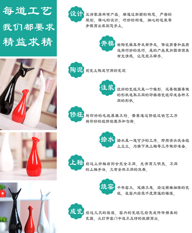 
                                        兰诗(Lautee) 三口之家鹿陶瓷工艺品摆件 家居装饰摆饰结婚礼品                 