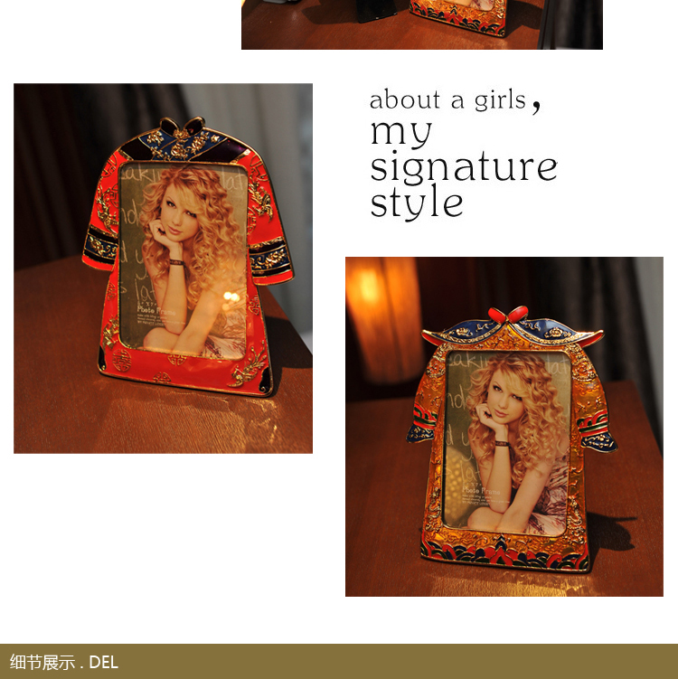 
                                        雅居坊/yajufang 金属像框中式龙凤结婚相框 送闺蜜生日礼物金婚创意新婚礼品饰品摆件 6寸龙凤相框一对                