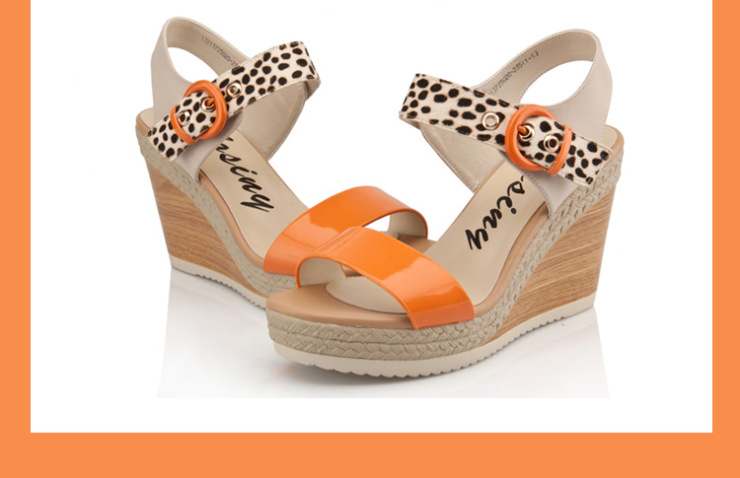 清仓 卓诗尼2013夏季新款女鞋欧美性感豹纹舒