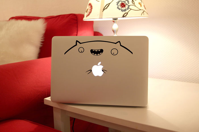 SkinAT 苹果笔记本电脑贴纸 外壳局部贴膜 大脸