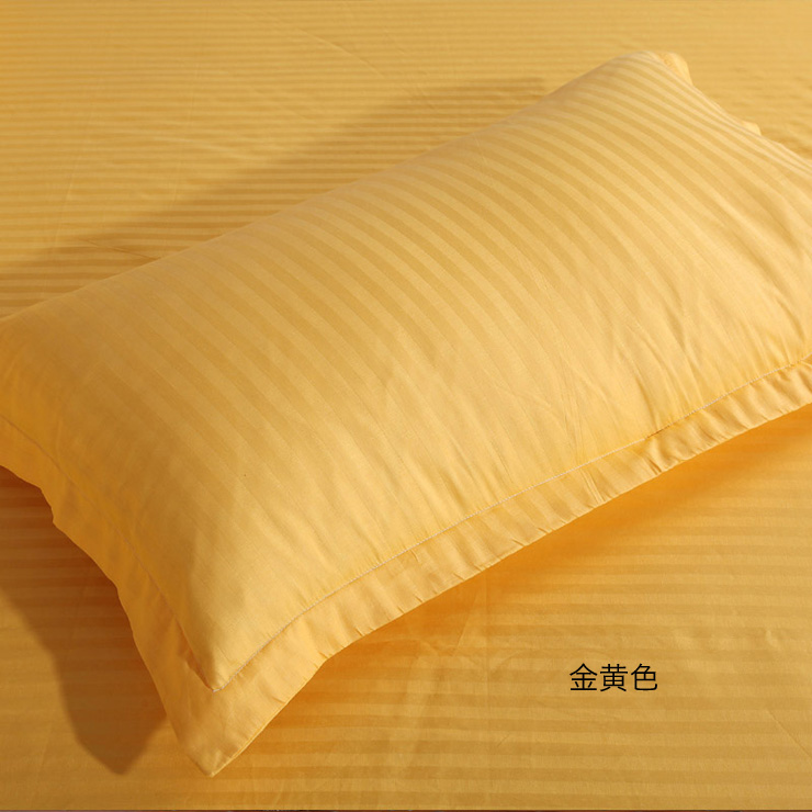 
                                        趣美家纺 纯棉缎条枕套一对装   枕套枕头组合装 缎条纯白 枕套74*48cm*2                