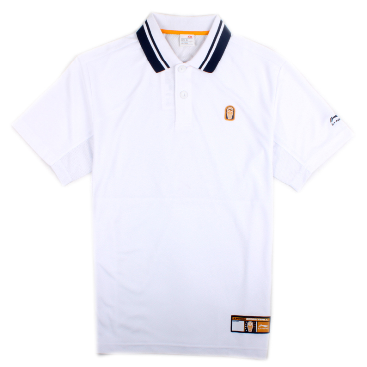 宁 男式篮球系列短袖POLO衫 APLF147-1 白色