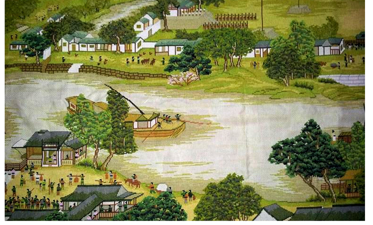 
                                        世轩十字绣 精准印花客厅挂画清明上河图中国古典挂画十字绣收藏珍品 6米精准印花棉线                