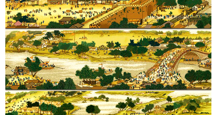 
                                        世轩十字绣 精准印花客厅挂画清明上河图中国古典挂画十字绣收藏珍品 6米精准印花棉线                