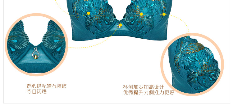 古今/GUJIN 3/4杯海绵<em>拼</em>棉大罩杯<em>胸罩</em>侧收聚拢