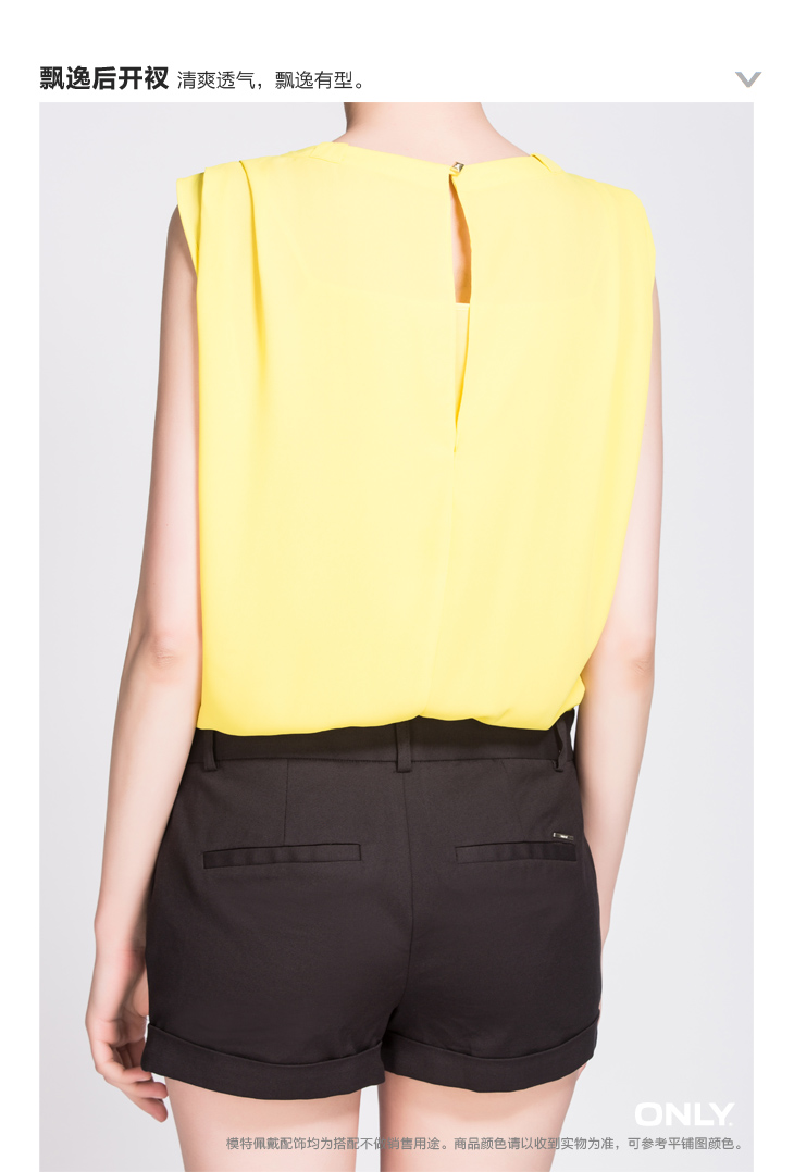 LY2014春夏新雪纺针织拼接<em>无袖连体裤短裤</em>女