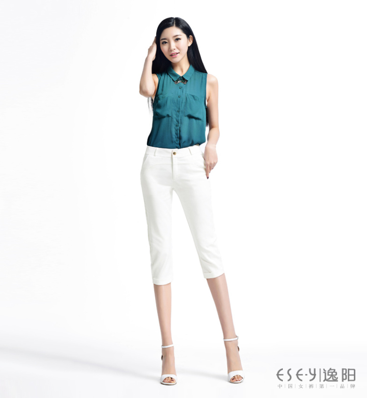 <em>逸阳女裤</em>2014夏款薄白色<em>七分裤</em> 女 夏显瘦宽松
