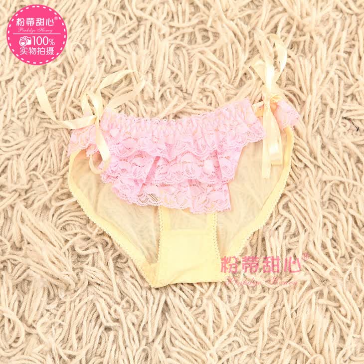 粉带甜心 <em>都市丽人</em>内衣<em>内裤</em>女大码透明诱惑蕾