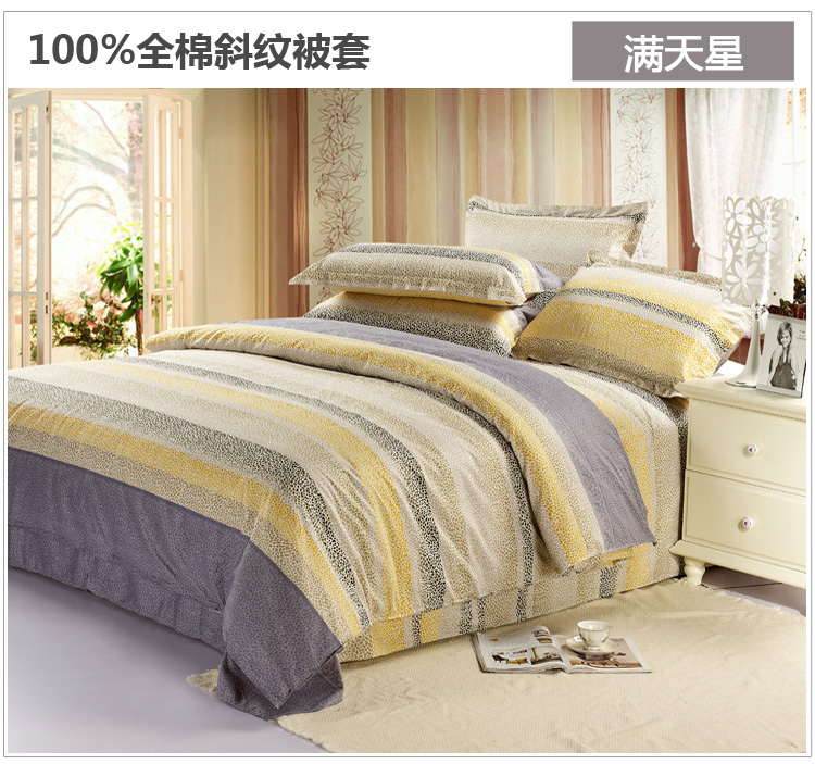 绝趣 100%全棉斜纹被套 单件 纯棉单双人被罩 单品 花缘 200*230cm
