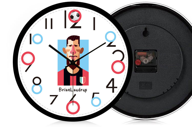 (innov)创意球星系列静音挂钟 丹麦足球明星黄