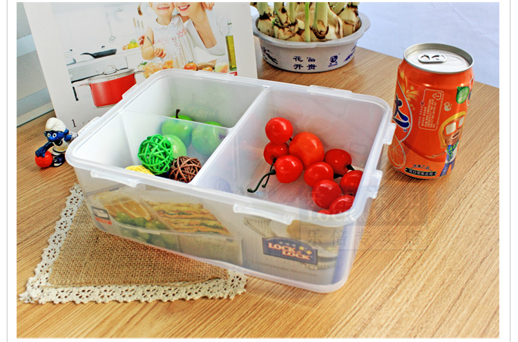 
                                        乐扣乐扣塑料保鲜盒HPL826C大容量方形饭盒2.6L便当盒收纳盒                