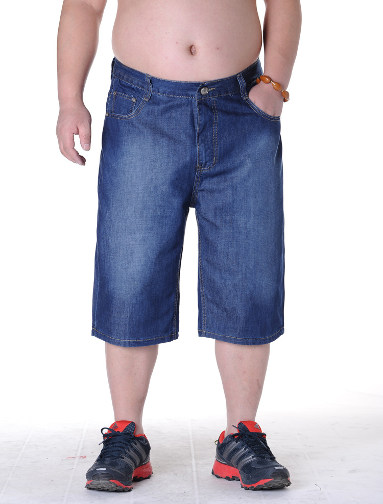 叔叔鸟 夏季薄款<em>大码短裤 加肥加大</em>牛仔直筒男