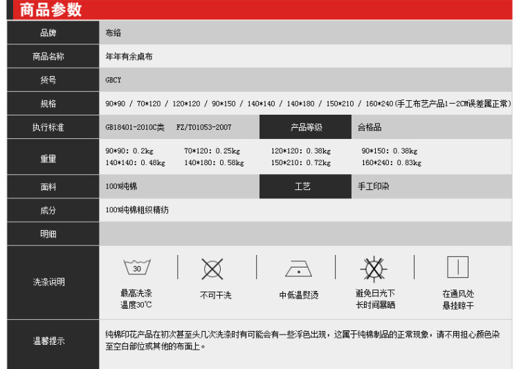 布络Buluo 年年有余新中式桌布布艺 餐布台布  手工印染纯棉茶几布 圆布 藏蓝色-白底 160*240cm