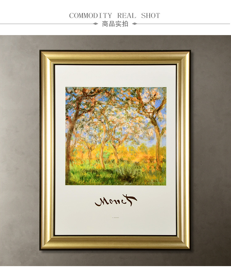 
                                        奇居良品 欧美式现代客厅玄关装饰画挂画壁画 莫奈春天装饰字画                