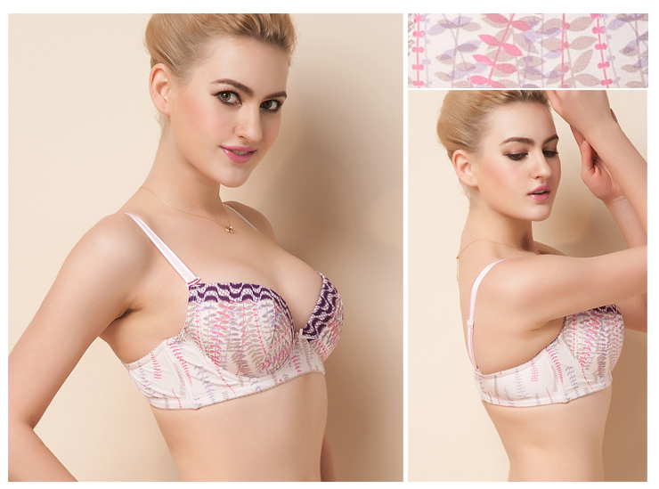 京东商城 <em>金三塔</em> 100%桑<em>蚕丝</em>印花<em>文胸</em>NZF3A