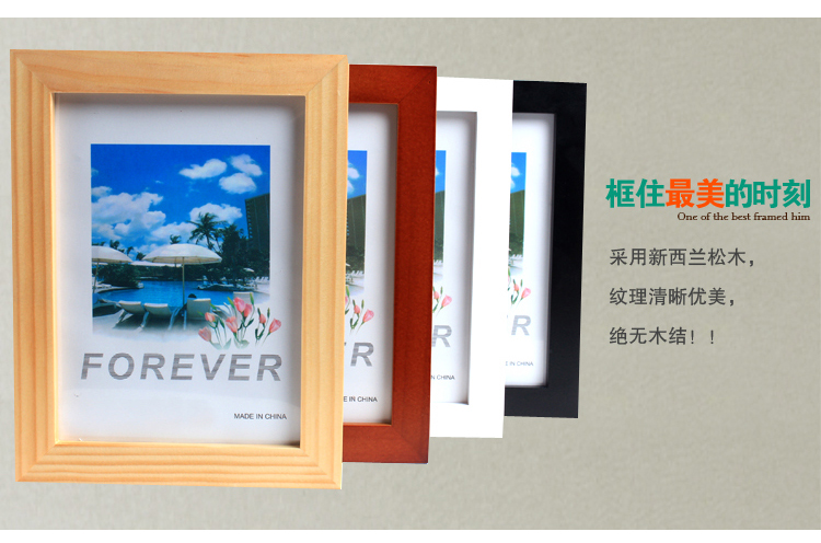 
                                        狮家进口实木照片墙创意欧式相片墙 大尺寸相框墙组合10框 白色相框+宁静港湾画芯                