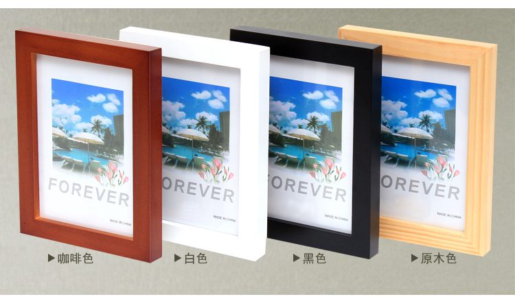 
                                        狮家进口实木照片墙创意欧式相片墙 大尺寸相框墙组合10框 白色相框+宁静港湾画芯                