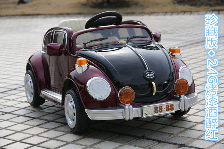 贝瑞佳甲壳虫儿童电动车童车四轮遥控双驱可坐宝宝玩具电动车汽车