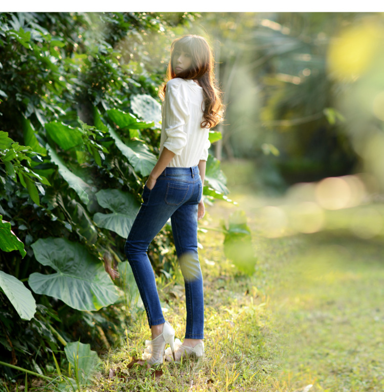 <em>sy</em>尚阳夏季新款九分牛仔裤<em>女</em>小脚韩版潮磨白修