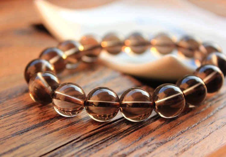 天外飞石天然茶晶烟晶手链生殖之宝10mm匀称女款证书可选配000098-饰品-手链 | 网购-拍拍网