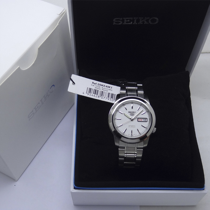 精工SEIKO手表时尚5号自动机械表双历带夜光