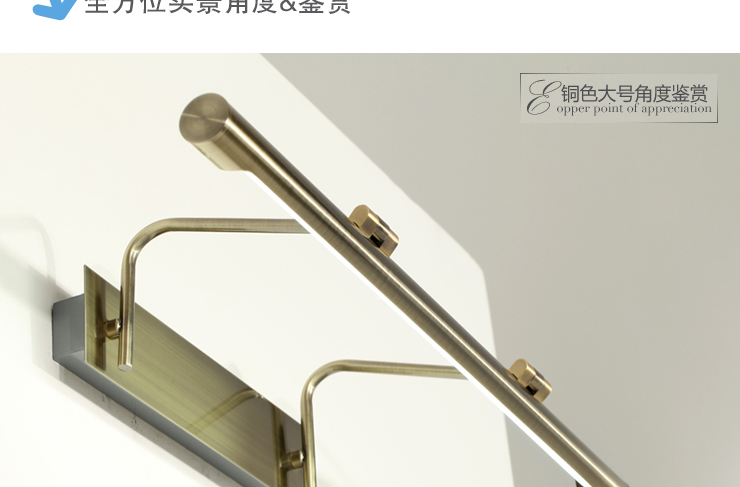岚珊卫生间镜前灯具 简约现代浴室灯卧室镜柜灯化妆灯饰J045 J045/62CM银色