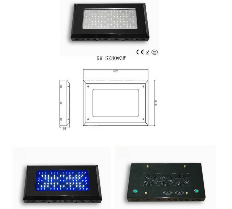 宸华照明LED鱼缸灯 大功率led水族灯照明 77*3 装饰灯 KW-SZ98*3W