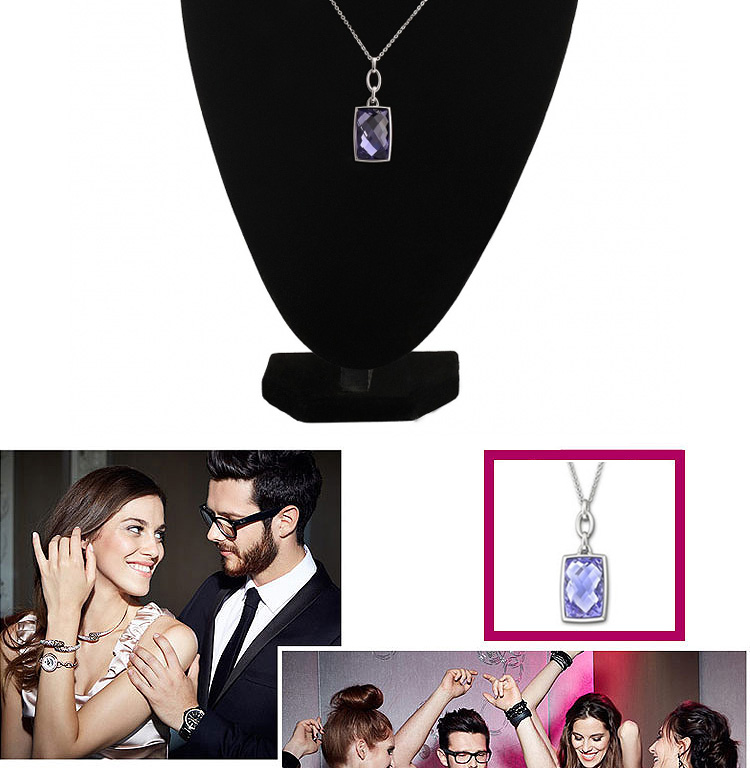 施华洛世奇swarovski 水晶项链 <em>毛衣链方形</em>吊坠