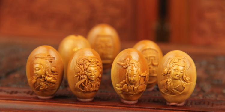 玫锦饰琳 <em>橄榄核</em>雕手串手链 四大<em>美女</em> 苏工南工