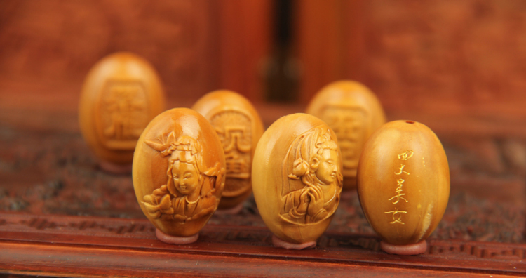 玫锦饰琳 橄榄<em>核雕</em>手串手链 <em>四大美女</em> 苏工南工