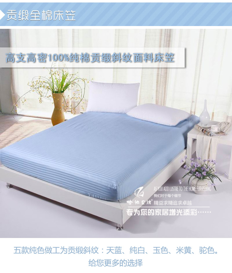 
                                                            哈他家纺 纯棉床笠床罩 单人双人床垫保护套 全棉床上用品 望穿秋水 120*200cm                