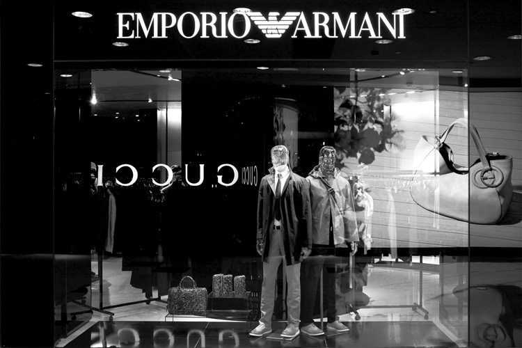 ARMANI 阿玛尼红棕皮带三眼女表 AR0672 价